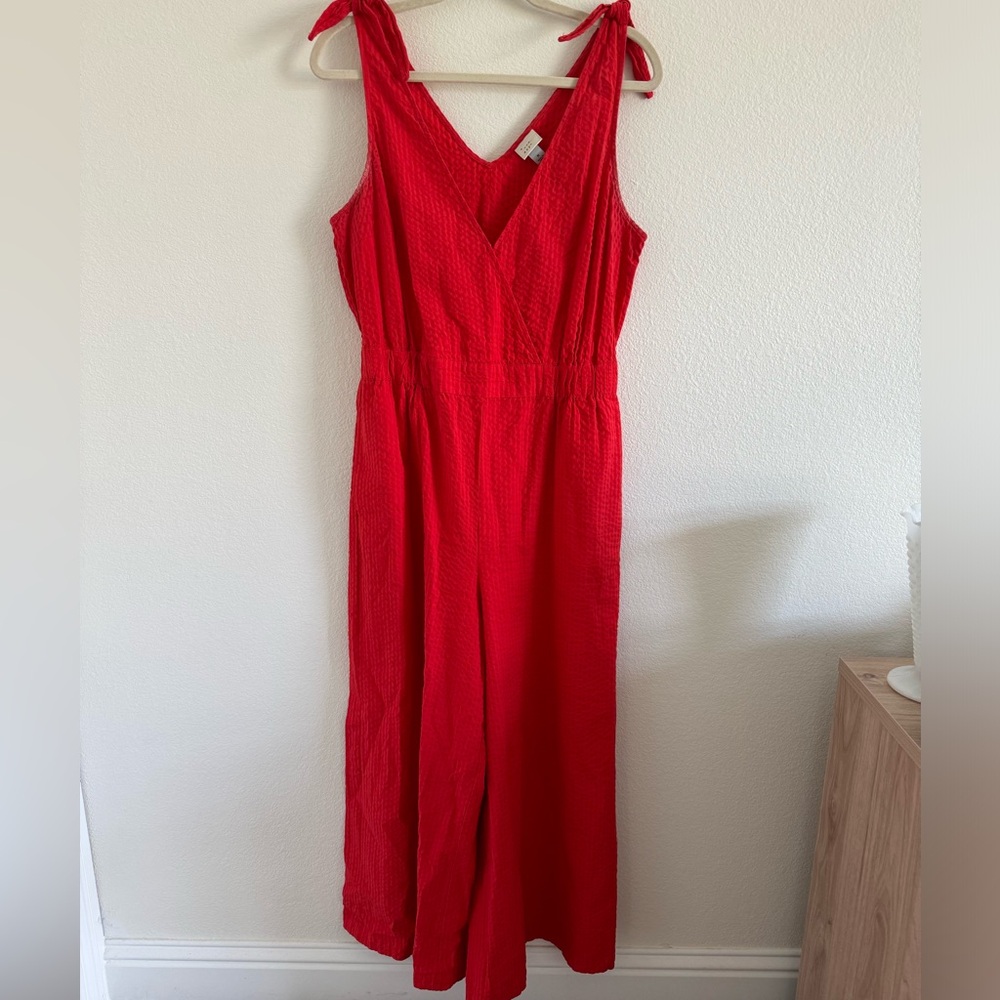 Red Sleeveless Jumpsuit
